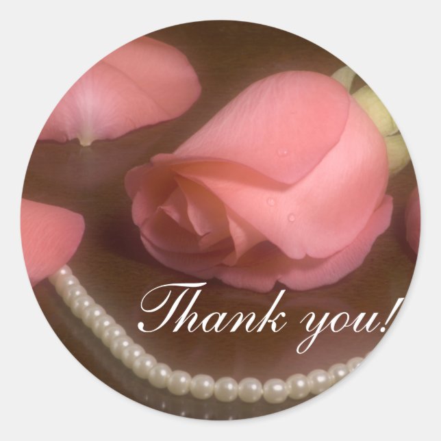 Sticker Rond Rose et perles (Devant)
