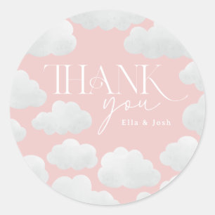 Sticker Rond Rose Girly Merci Cloud Neuf Moderne Minimal
