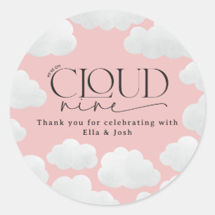 Sticker Rond Rose Girly nuage neuf douche moderne design