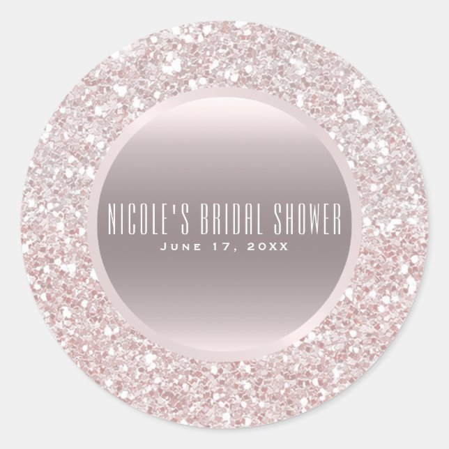 Sticker Rond Rose Gold Blanc rose Parties scintillant Élégant m (Devant)