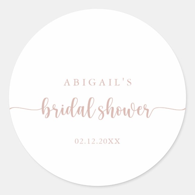 Sticker Rond Rose Gold Calligraphy Faveur de Mariage   (Devant)