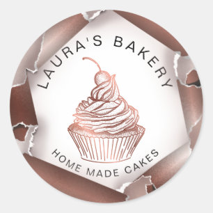 Sticker Rond Rose Gold Drives Cakes & Sweets Cupcake Accueil Bo