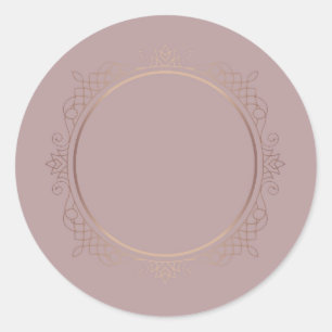 Sticker Rond Rose Gold Elegant Blank Modèle Ajouter votre texte