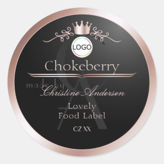 Sticker Rond Rose Gold Frame Logo Monogram Etiquette Produit No