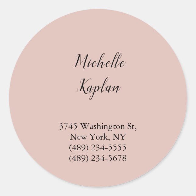 Sticker Rond Rose Gold Modern Professional Exclusive (Devant)