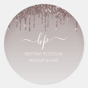 Sticker Rond Rose Gold Parties scintillant Business Personnel U