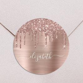 Sticker Rond Rose Gold Parties scintillant Drivers Personnalisé
