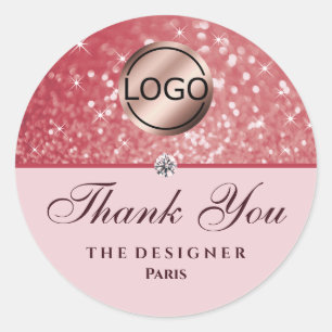 Sticker Rond Rose Gold Parties scintillant Étoiles Étoiles Diam