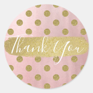 Sticker Rond Rose Gold Rose Brillant Glamour Points Modernes Fa