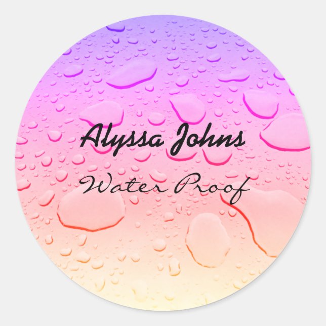Sticker Rond Rose Gold Rose Doré Imperméable Sans Éclaboussures (Devant)