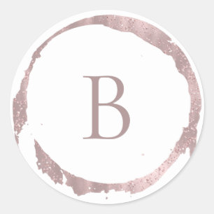 Sticker Rond Rose Gold Rose Faux Parties scintillant Étincelle 