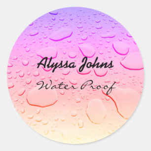 Sticker Rond Rose Gold Rose Imperméable aux Éclaboussures Nom P