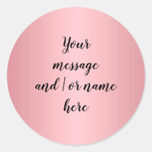 Sticker Rond Rose Gold simple personnalisé Script