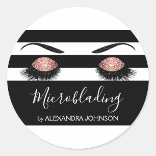 Sticker Rond Rose Gold Sparkly Parties scintillant Moderne Micr