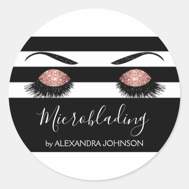 Sticker Rond Rose Gold Sparkly Parties scintillant Moderne Micr (Devant)