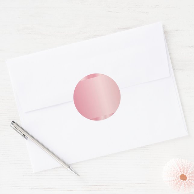 Sticker Rond Rose Gold Vierge Ajoutez Votre Texte Logo Monogram (Enveloppe)