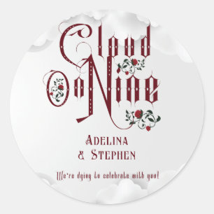 Sticker Rond Rose gothique Cloud Neuf Mariage Halloween