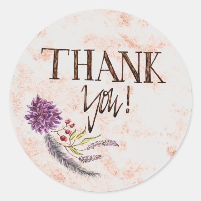 Sticker Rond Rose gris-or violet Dahlia (Devant)