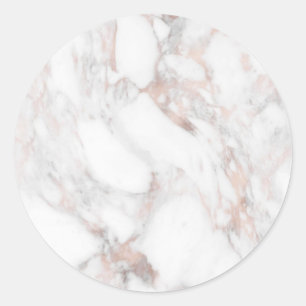 Sticker Rond Rose Marbre or Custom Classic Blank Modèle