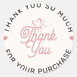 Sticker Rond Rose Merci beaucoup pour votre achat Cercle