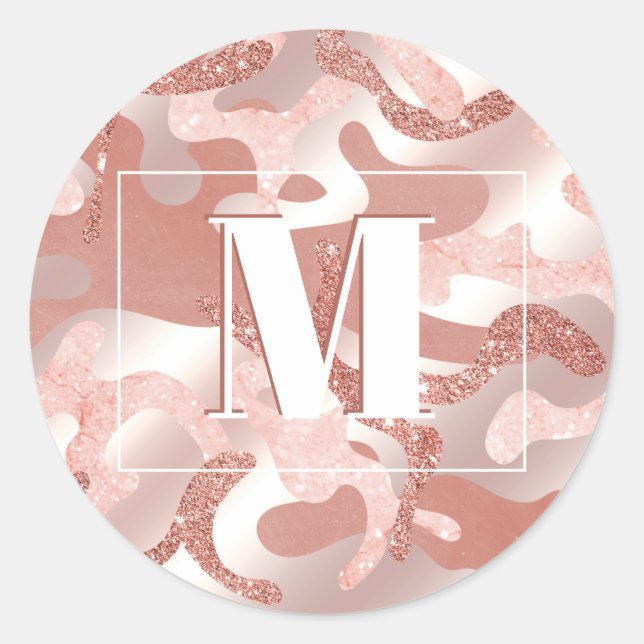 Sticker Rond Rose métallique personnalisé Parties scintillant o (Devant)