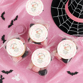 Sticker Rond rose mignon fantôme petit baby shower Invitation