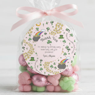 Sticker Rond Rose, Mignon & Rond Merci pour la Saint-Patrick