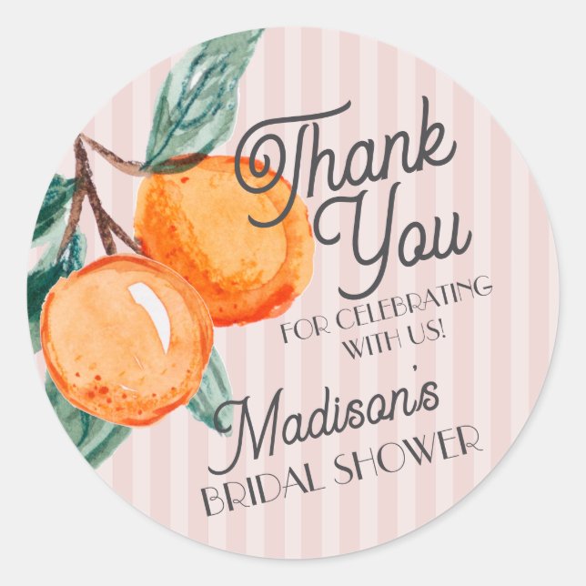 Sticker Rond Rose Mignonne Principal Pamplemousse Faveur de Mar (Devant)