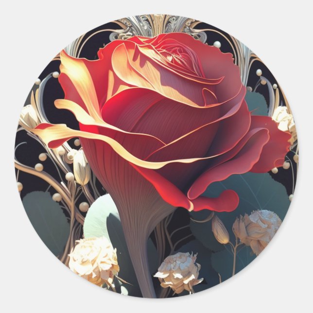 Sticker Rond ROSE n° 1 (Devant)