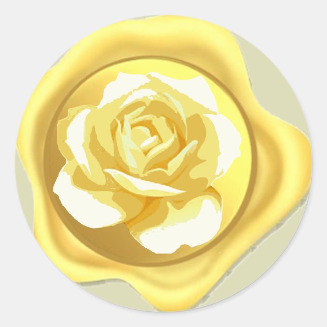 Sticker Rond Rose or cire Sceau classique rond collant (Devant)
