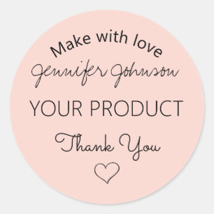 Sticker Rond Rose personnalisé