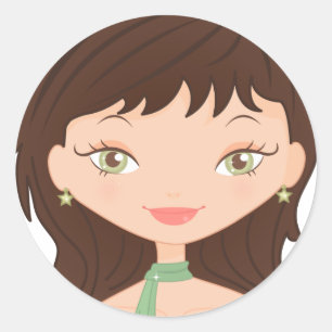 Sticker Rond Rose poupée