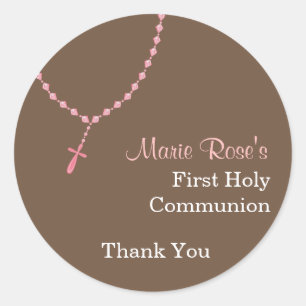 Sticker rond rose Rosaire