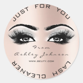 Sticker Rond Rose Rose Beauté Parties scintillant Gris Lash Net