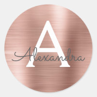 Rose Rose Gold Girl Mariage Monogramme