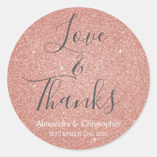 Sticker Rond Rose Rose Parties scintillant or et étincelante am