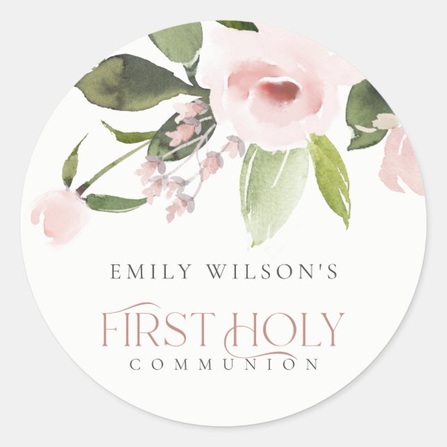 STICKER ROND ROSE ROSE ROSE DOUCE ROSE FLORALE PREMIER SAINT CO (Devant)