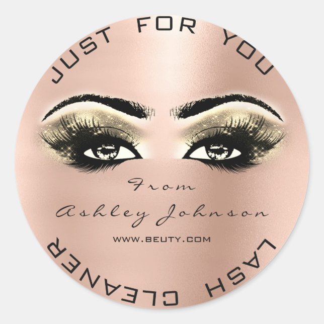 Sticker Rond Rose Rose Rose Parties scintillant de beauté Gold  (Devant)