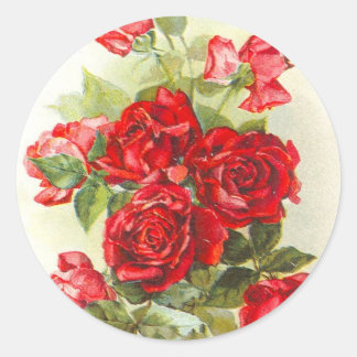 Sticker Rond rose rouge