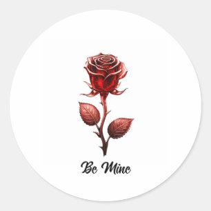 Sticker Rond Rose rouge