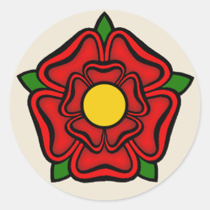 Sticker Rond Rose rouge de Lancaster, Angleterre Emblème de Pou