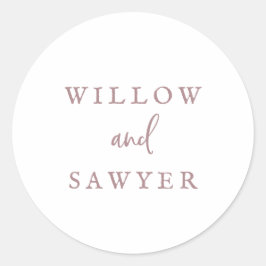 Sticker Rond Rose rustique  Gold Script Mariage Enveloppe sceau