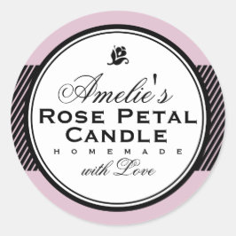 STICKER ROND ROSE | SAVON PERSONNALISÉ ET BÂTIMENT À BOUGIES