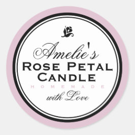 STICKER ROND ROSE | SAVON PERSONNALISÉ ET BÂTIMENT À BOUGIES
