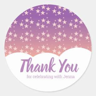 Sticker Rond Rose Stars Nuage Anniversaire Favoriser