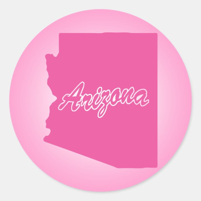 Sticker rond rose State Arizona Classic (Devant)