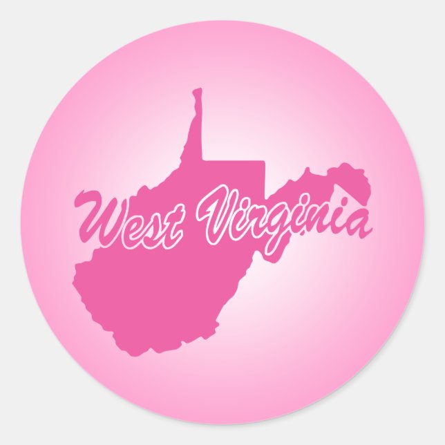 Sticker rond rose State West Virginia classique (Devant)