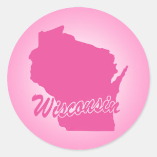 Sticker rond rose State Wisconsin Classic