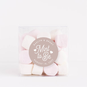 Sticker Rond Rose Taupe   Monnaie à être personnalisée mariage 