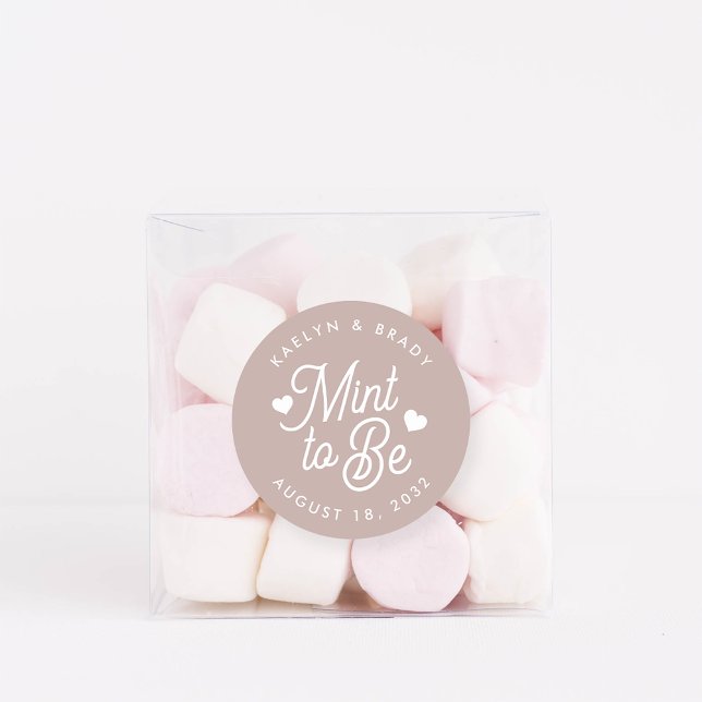 Sticker Rond Rose Taupe | Monnaie à être personnalisée mariage  (Créateur téléchargé)